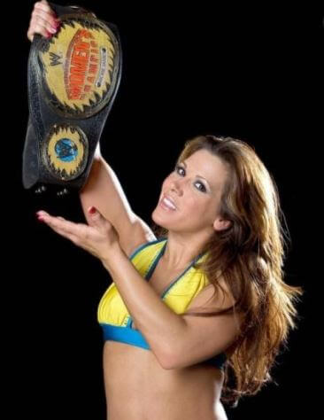 Donovan Patrick Aldis mother Mickie James flaunting her belt.